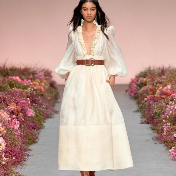 Zimmermann Dresses & Skirts - Zimmermann Wild Botanica Ruffled Gathered Linen And Silk-blend Gown
